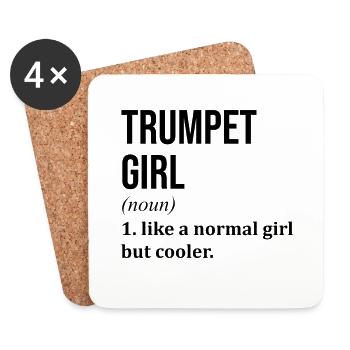 Trompete - Untersetzer (4er-Set) - Weiß - Vorne
