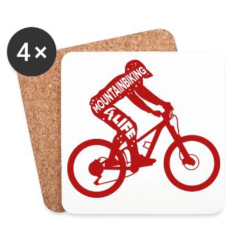 Mountain Bike Motivation - Coasters (set of 4) - white - Front