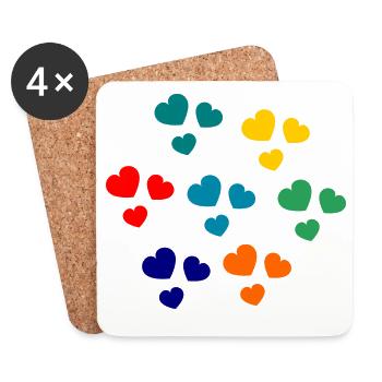 HEART. HEARTS. HEART. VALENTINE'S DAY. FEAST - Coasters (set of 4) - white - Front