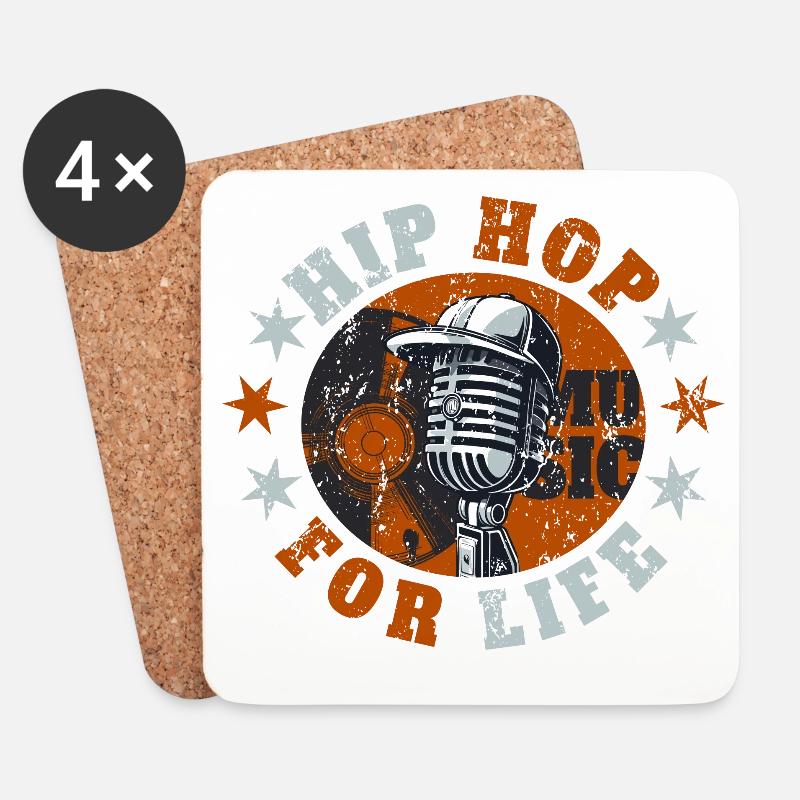 Hip Hop for Life - Untersetzer (4er-Set) - Weiß
