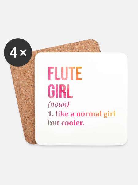 Flöte Flöte Flöte - Untersetzer (4er-Set) - Weiß