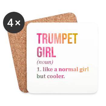 Trompete - Untersetzer (4er-Set) - Weiß - Vorne