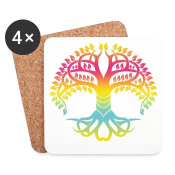 Tree of Life T-Shirt Gradient Coloring - Coasters (set of 4) - white - Front