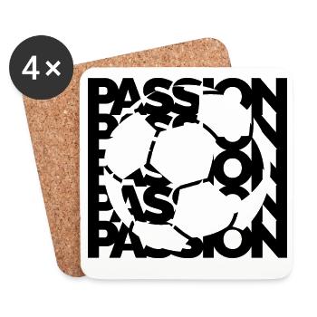 Passion Soccer Passion Soccer Logo icon - Coasters (set of 4) - white - Front