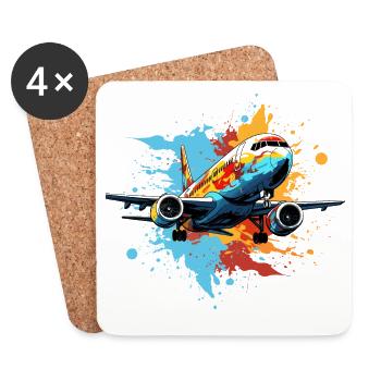 Airplane Graffiti - Coasters (set of 4) - white - Front