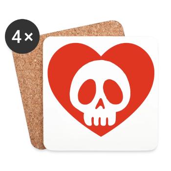 Mortal Love - Coasters (set of 4) - white - Front