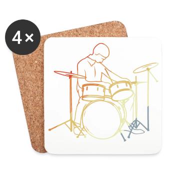 Batteur Look Vintage - Dessous de verre (lot de 4) - blanc - Devant