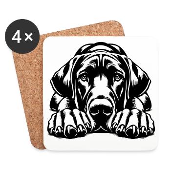 Dogue allemand - Dessous de verre (lot de 4) - blanc - Devant