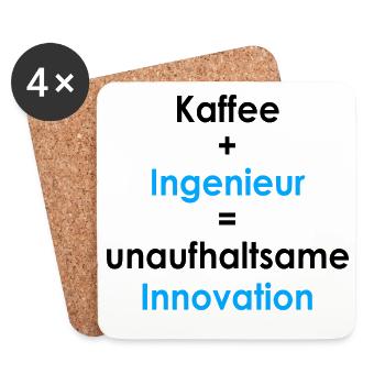 Kaffee gleich Innovation - Untersetzer (4er-Set) - Weiß - Vorne