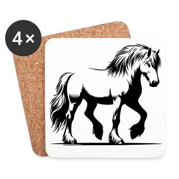 Cheval poney islandais cheval islandais - Dessous de verre (lot de 4) - blanc - Devant