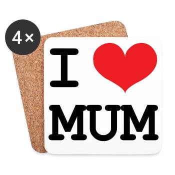 J'aime ma maman - Fête des Mères - Dessous de verre (lot de 4) - blanc - Devant