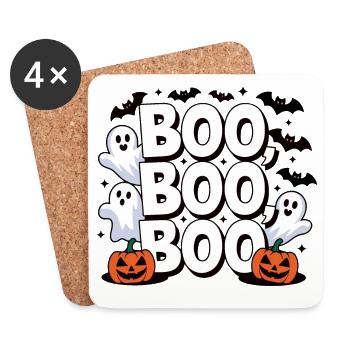 Boo Boo Boo Halloween Design - Untersetzer (4er-Set) - Weiß - Vorne
