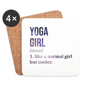 yoga - Dessous de verre (lot de 4) - blanc - Devant