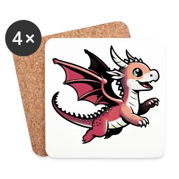 Dragon - Coasters (set of 4) - white - Front