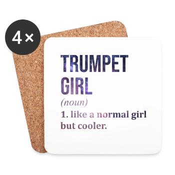 Trompete - Untersetzer (4er-Set) - Weiß - Vorne