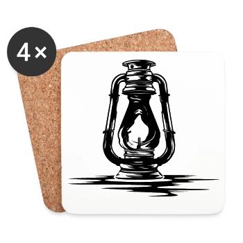 Sketch oil lamp - Coasters (set of 4) - white - Front
