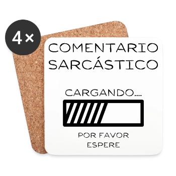 Chargement : Commentaire sarcastique en cours - Dessous de verre (lot de 4) - blanc - Devant