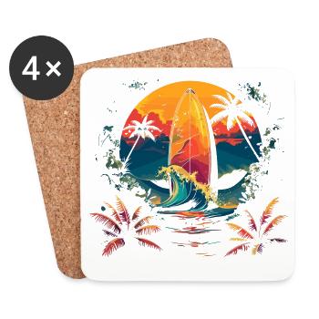 Surfing - Coasters (set of 4) - white - Front