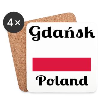 Gdańsk, Polen - Stilvolle Drucke - Untersetzer (4er-Set) - Weiß - Vorne