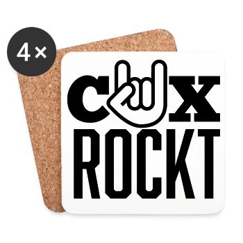 CUX rockt - Untersetzer (4er-Set) - Weiß - Vorne