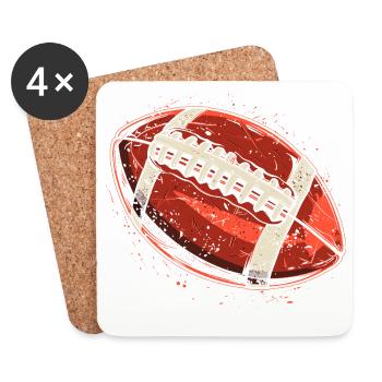 Graphique de ballon de football - Dessous de verre (lot de 4) - blanc - Devant