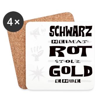Black Red Gold - Coasters (set of 4) - white - Front