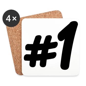 Numéro 1 # - Dessous de verre (lot de 4) - blanc - Devant