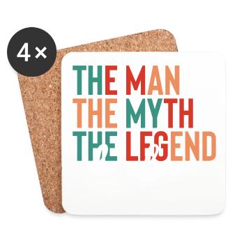 Papa - L’homme, le mythe, la légende - Dessous de verre (lot de 4) - blanc - Devant