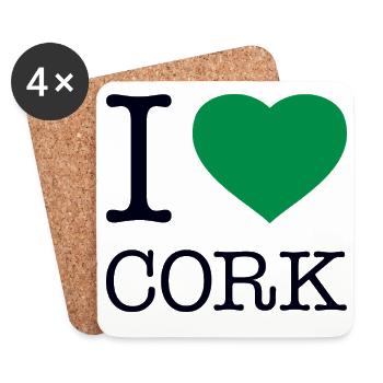 I LOVE CORK - Coasters (set of 4) - white - Front