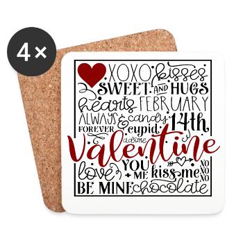 Valentine’s Day - Coasters (set of 4) - white - Front