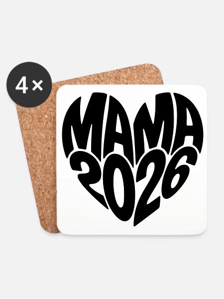 Mama 2026 - Untersetzer (4er-Set) - Weiß