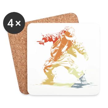 B-Boy Retro - Coasters (set of 4) - white - Front