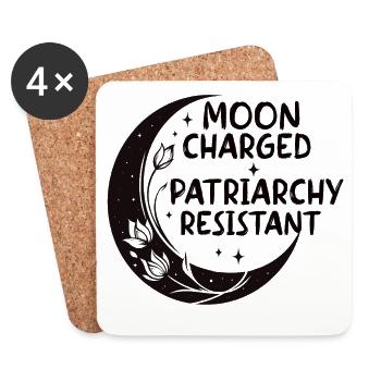 Moon charged, patriarchy resistant - Coasters (set of 4) - white - Front