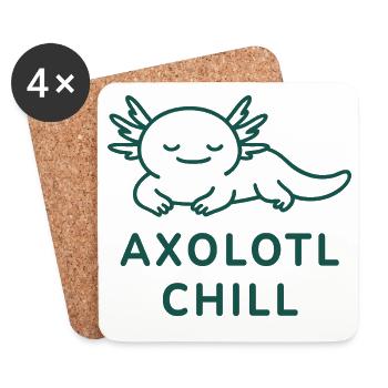 Chemise Axolotl – Axolotl chill. Minimal Design - Dessous de verre (lot de 4) - blanc - Devant