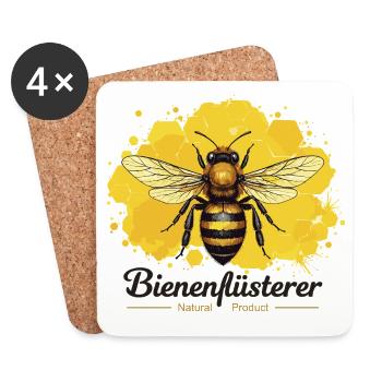 Biene mit Honigwaben Design Imker Imkerin - Untersetzer (4er-Set) - Weiß - Vorne