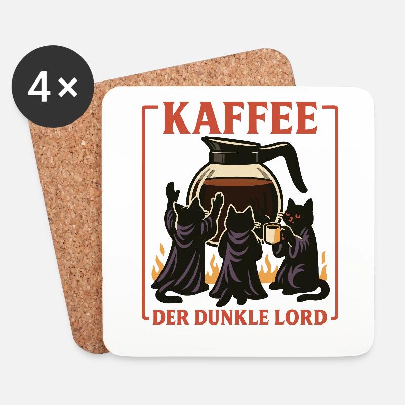 Kaffee Der Dunkle Lord - Untersetzer (4er-Set) - Weiß