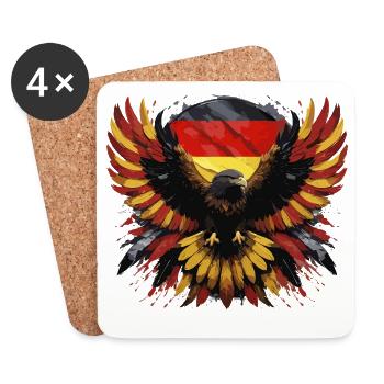 German eagle black-red-yellow - Coasters (set of 4) - white - Front