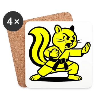 Karate Squirrels! - Coasters (set of 4) - white - Front