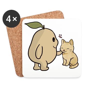 Tama and Cat - Coasters (set of 4) - white - Front