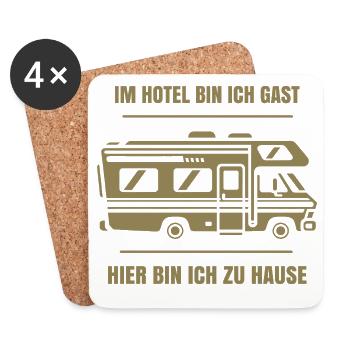 Abenteuer Wohnmobil Natur Landschaft - Untersetzer (4er-Set) - Weiß - Vorne