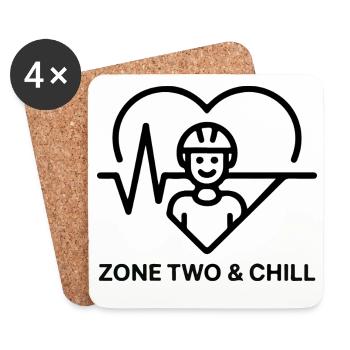 Zone Two & Chill Cyclist Heart - Coasters (set of 4) - white - Front