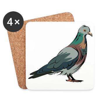 Taube in Farbe als Illustration für Vogelfreunde - Untersetzer (4er-Set) - Weiß - Vorne