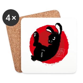 japananimal. Hare - Coasters (set of 4) - white - Front