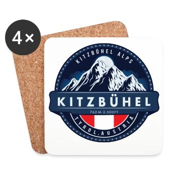 Kitzbühel ,  Kitzbühel Alps, Austria  - Dessous de verre (lot de 4) - blanc - Devant