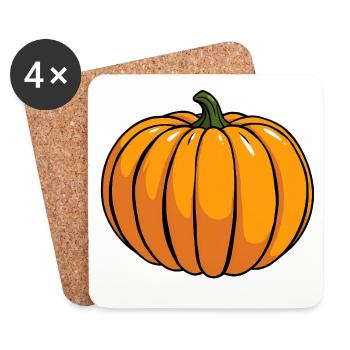 Herbstlicher Kürbis - Untersetzer (4er-Set) - Weiß - Vorne