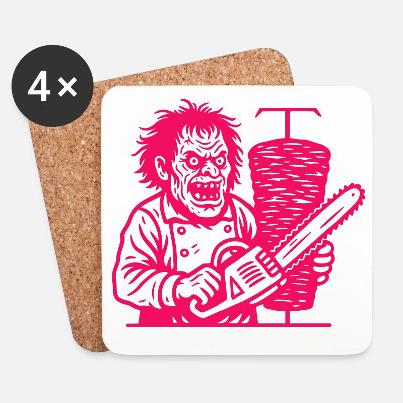Horror kebab pink - Coasters (set of 4) - white