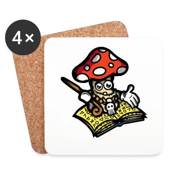 Champignon Mage - Dessous de verre (lot de 4) - blanc - Devant