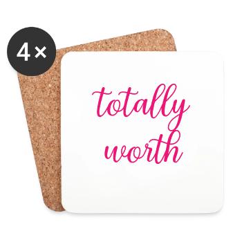 Future Joy Totally Worth It Self Investment	 - Coasters (set of 4) - white - Front