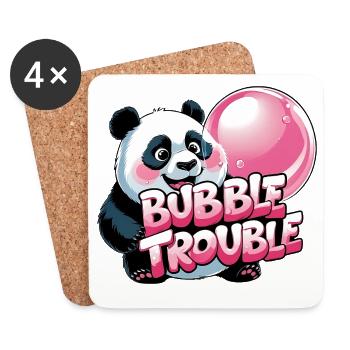 Niedlicher Panda mit Bubble-Torte - Untersetzer (4er-Set) - Weiß - Vorne