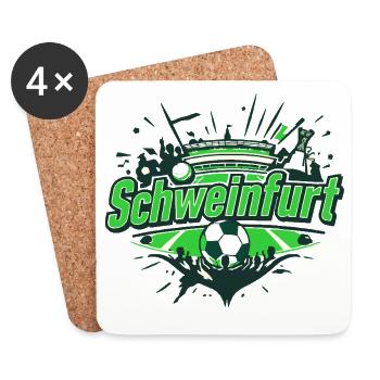 Schweinfurt Fussball Support - Untersetzer (4er-Set) - Weiß - Vorne